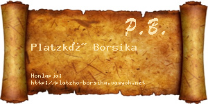 Platzkó Borsika névjegykártya